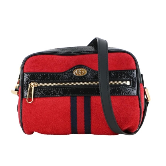 Gucci Red Suede Ophidia shoulder bag - Picture 3 of 16
